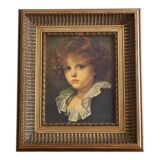 Tableau ancien portrait jeune garçon reproduction