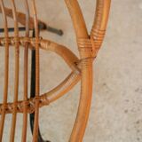 Vintage rattan bench feet metal