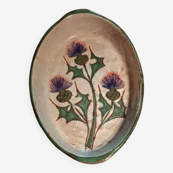 Vallauris- gratin dish - etienne daniel vallauris- thistle decor