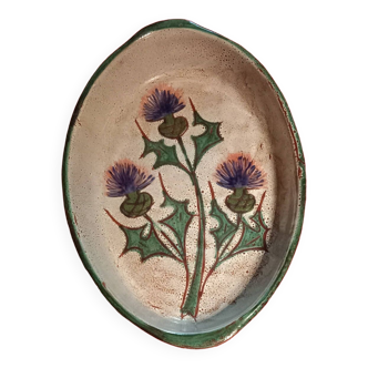 Vallauris- gratin dish - etienne daniel vallauris- thistle decor