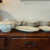 Old service 28 pieces porcelain KG Keller and Guérin Lunéville France decorated with flowers Rosita XIXth Century