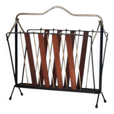 Teak and metal magazine rack 1960