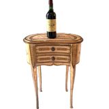 Small kidney side table with drawers in gilded wood, florentine style