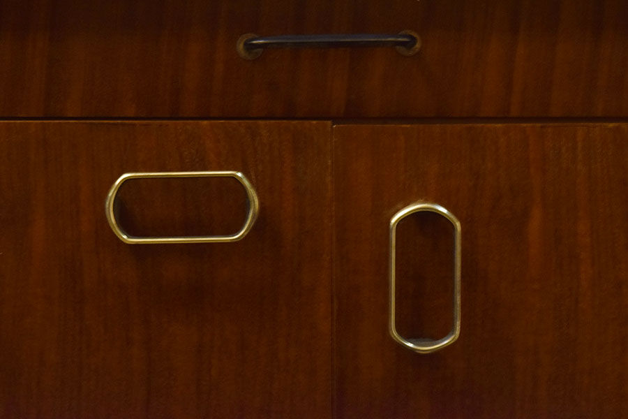 Mid-century decorated sideboard with internal lighting by Società Italiana Compensati Curvati