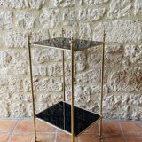 Vintage brass and glass side table circa 70's