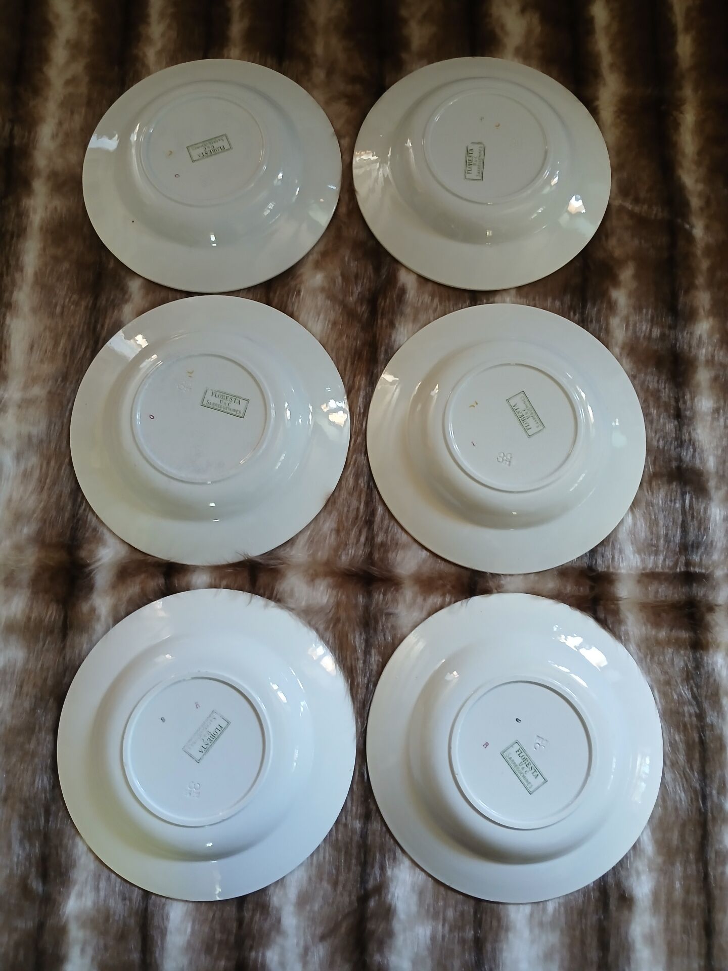 6 antique deep plates U&C Sarreguemines