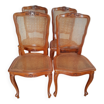 Set of 4 Regency style caned chairs