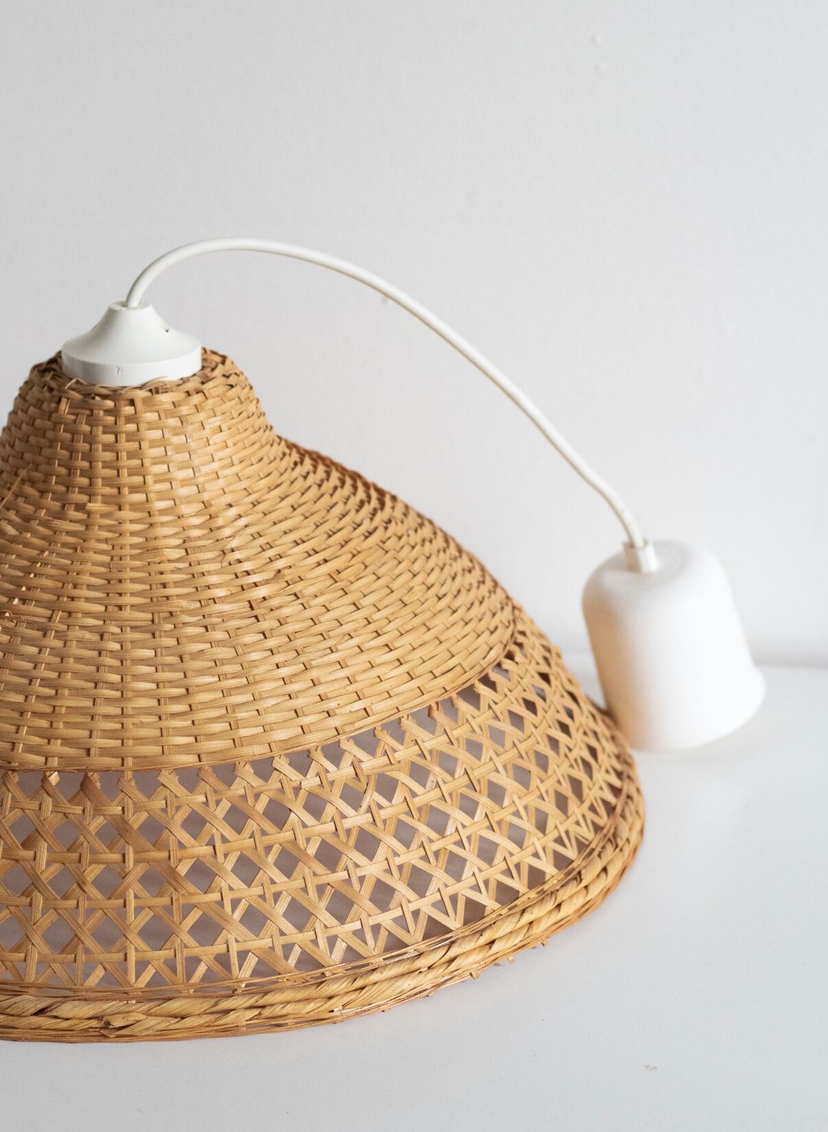 Vintage rattan wicker pendant lamp