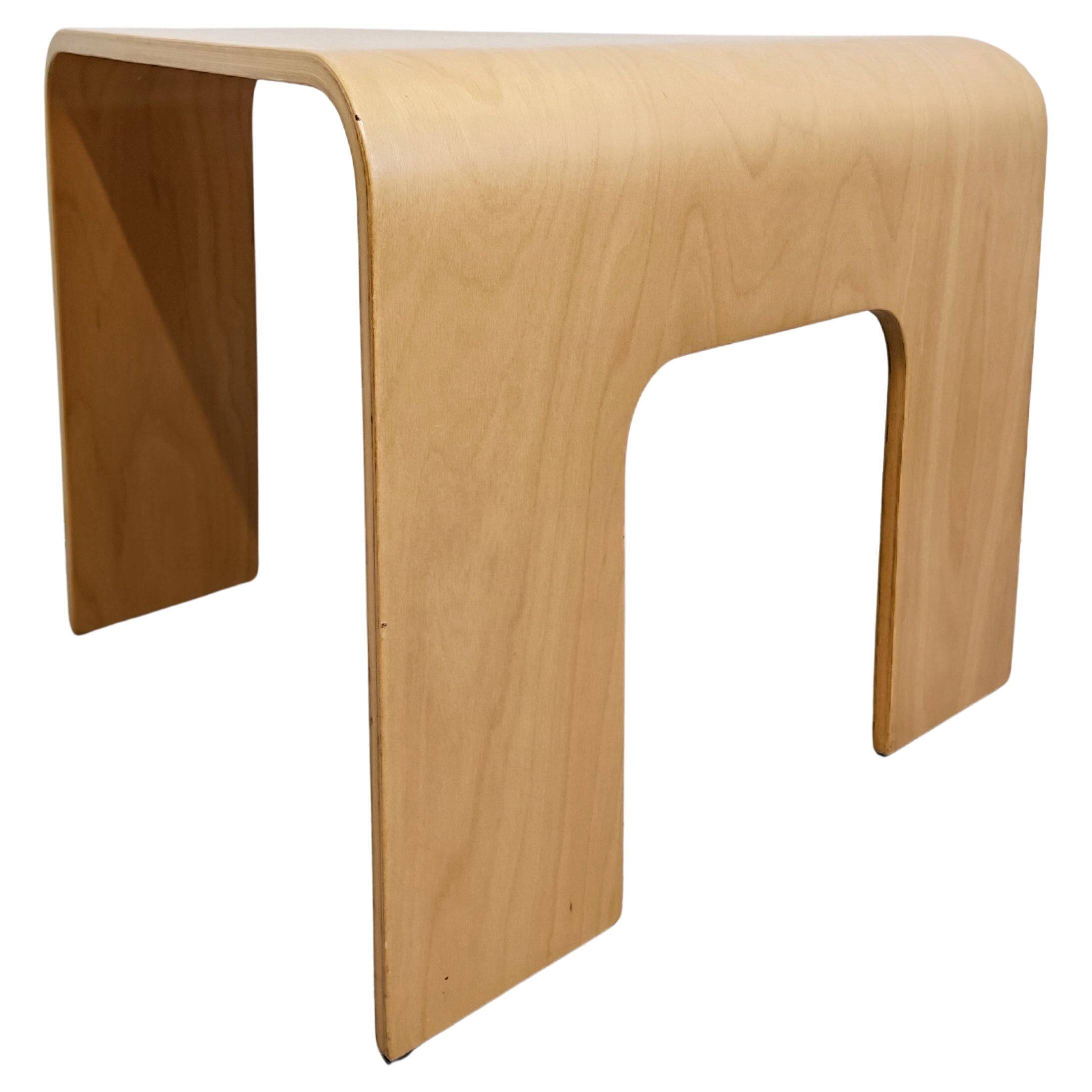 Postmodern side table made of beech plywood by Ekornes Stressless from the 1980s.