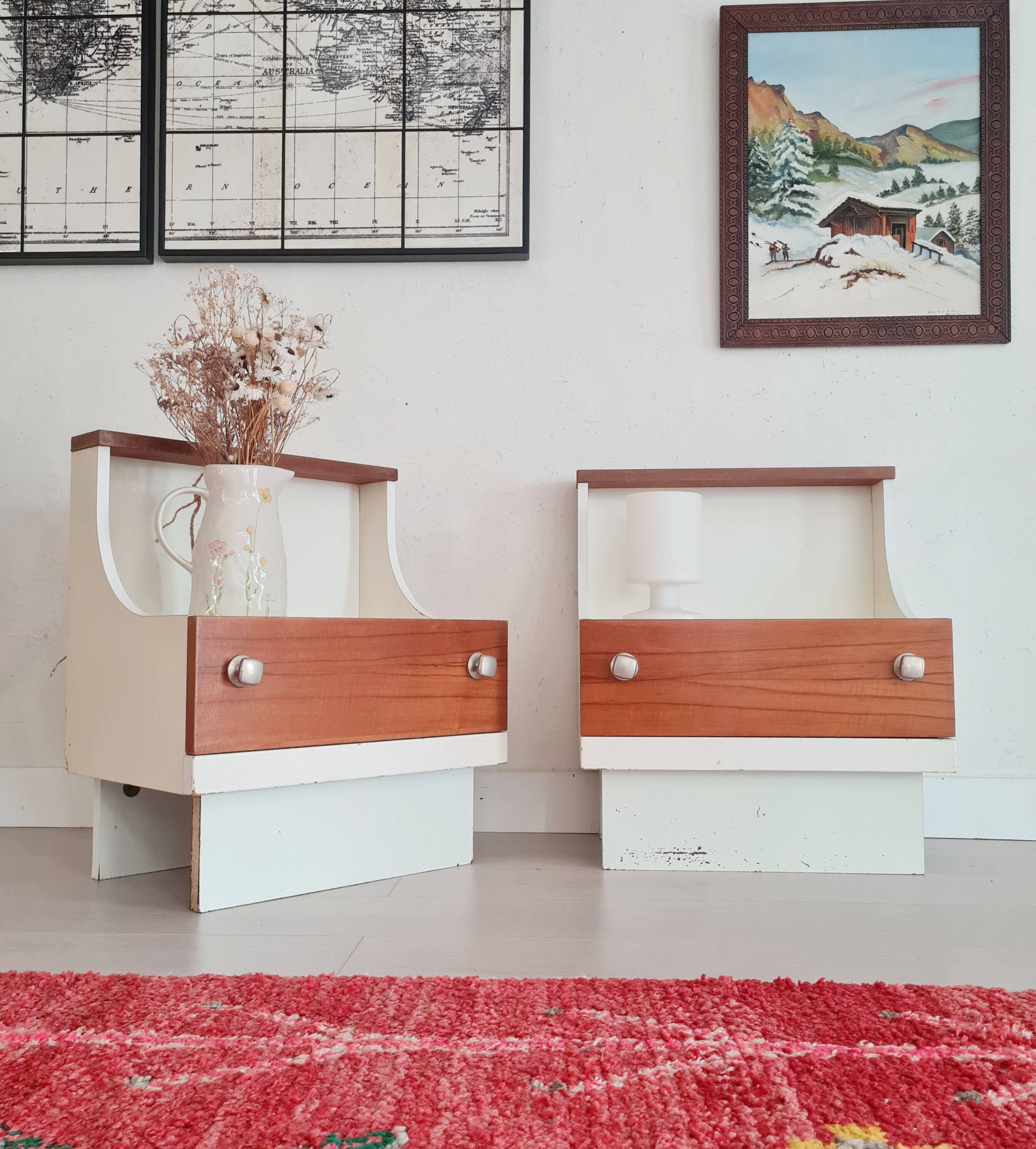 Pair of 70s bedside tables