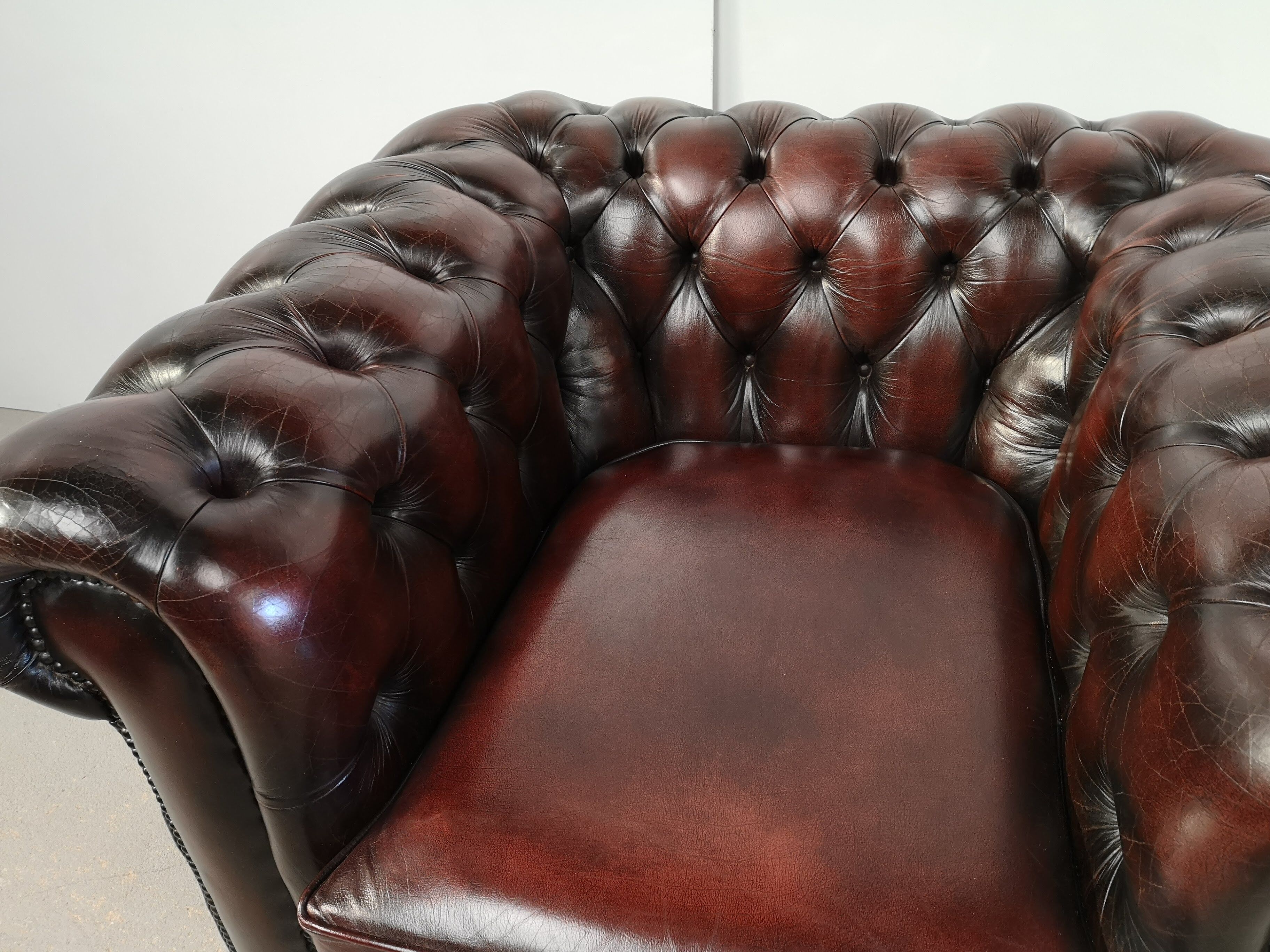 Armchair chesterfield mahogany leather English style