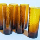Lot de six verres en verre soufflé