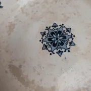 Compote dish Terre de fer H. Boulenger & Cie – Gagny model – Blue floral decoration