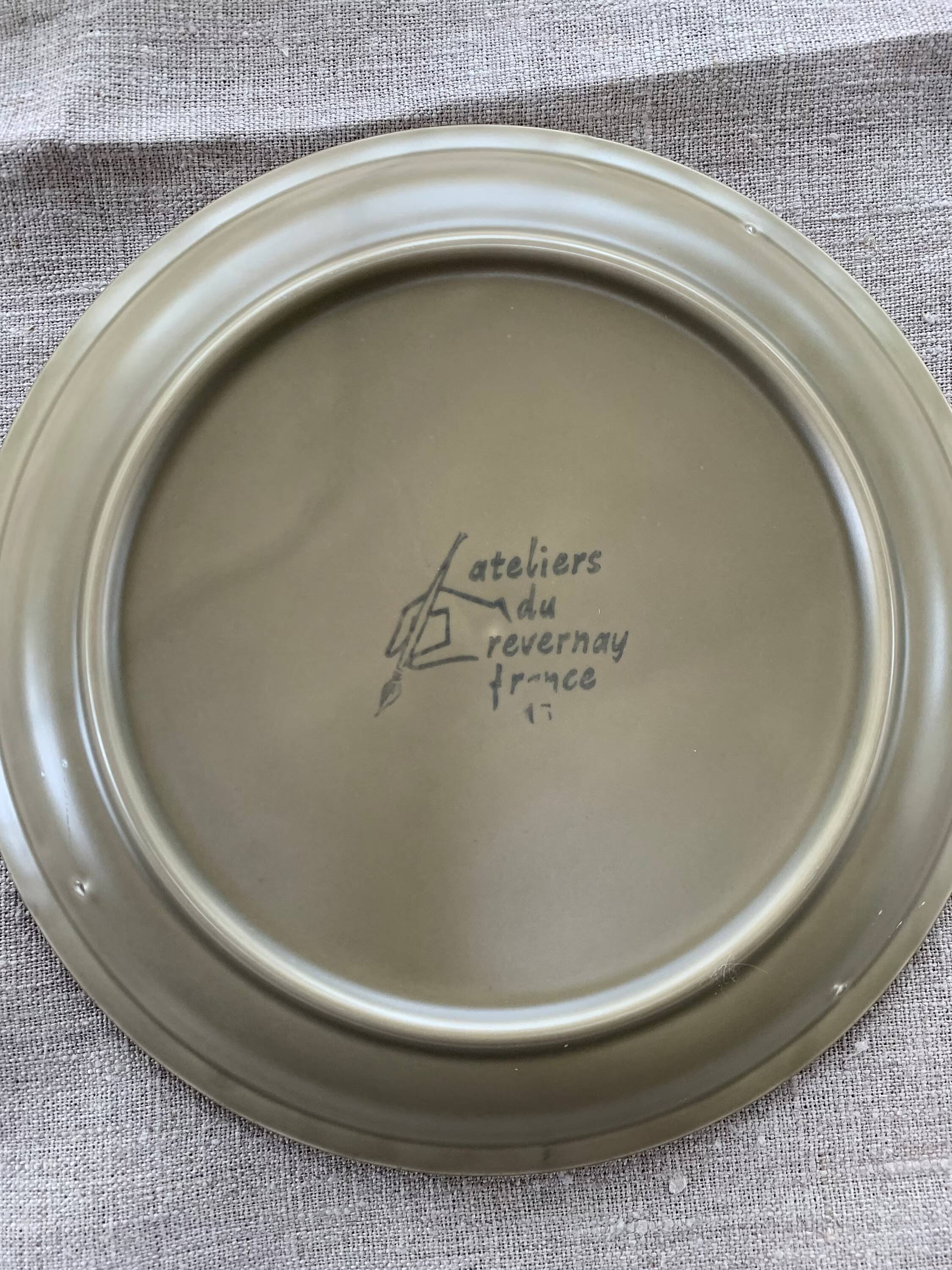 6 petites assiettes a dessert peintes a la main, Atelier du Revernay,