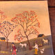 Tableau d'art naïf vintage - Scène champêtre. Art populaire