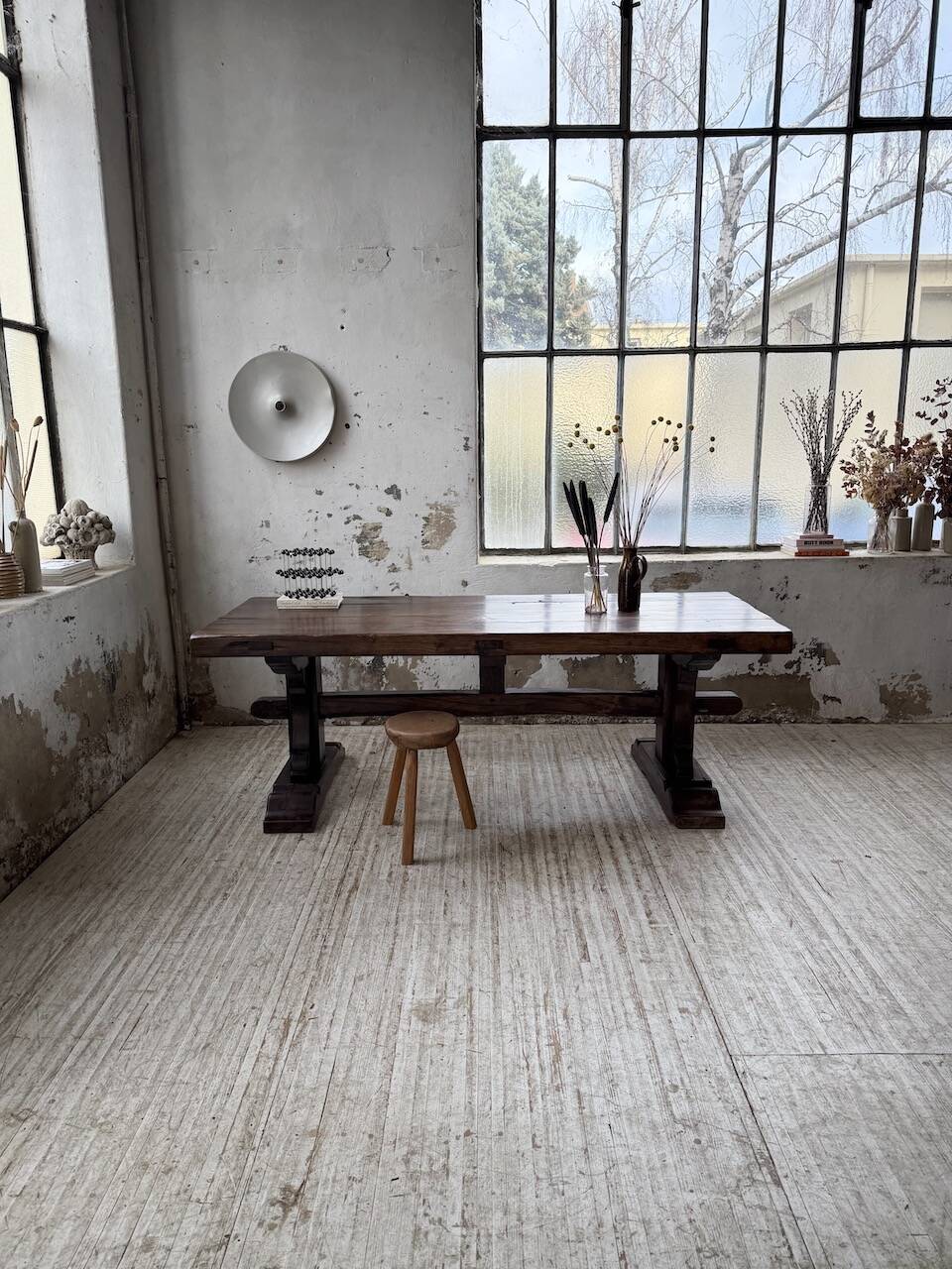 Table de monastère XXL en chêne, 19ème s.