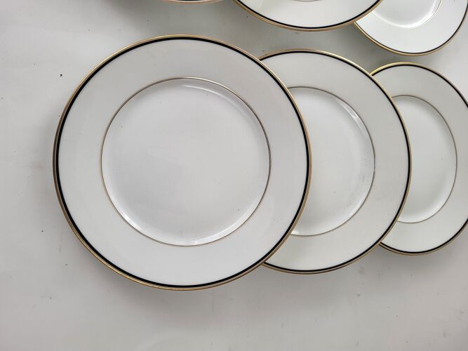 Set de 6 assiettes plates blanches en porcelaine