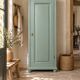 Parisian bonnetière, solid pine, Art Deco, renovated, grey-green.