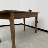 Small walnut farmhouse table with spindle legs