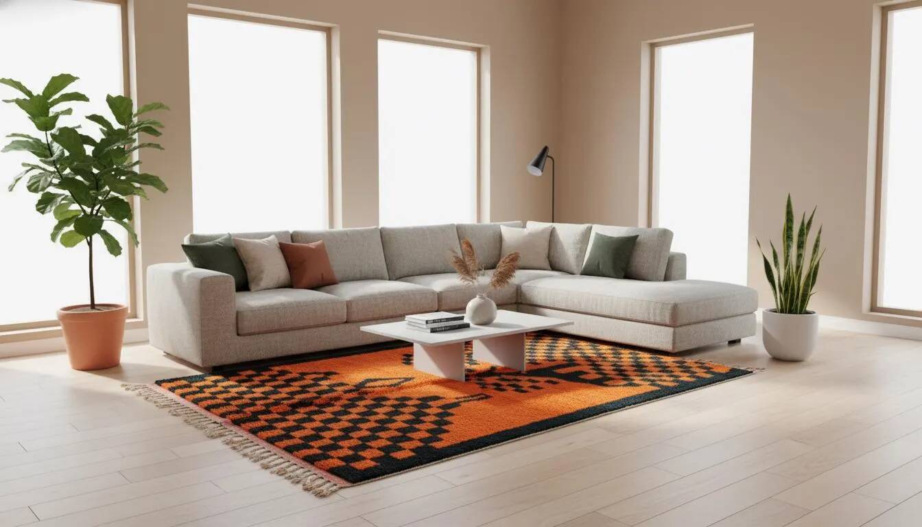Traditional handmade carpet 250cm x 150cm Moroccan
