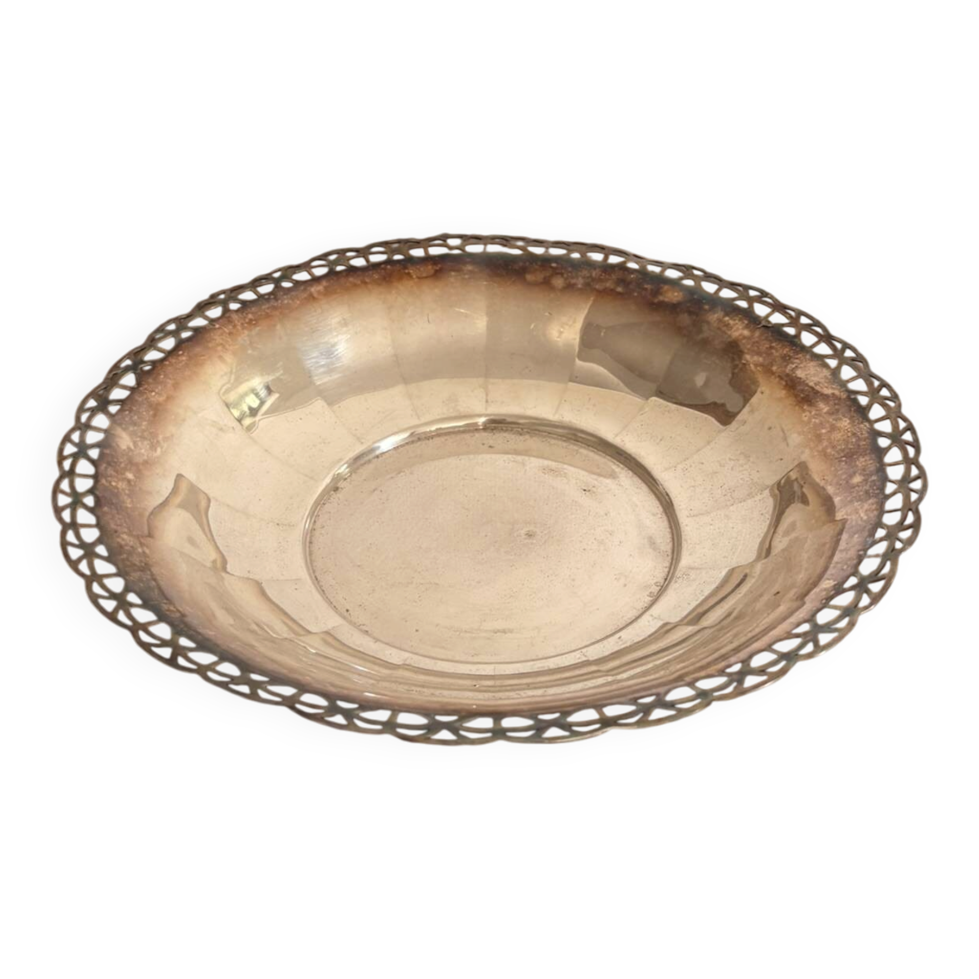 Coupe ajourée en métal argenté vintage