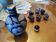 Liqueur service. Carafe and glasses. Alsace stoneware. P. Schmitter.