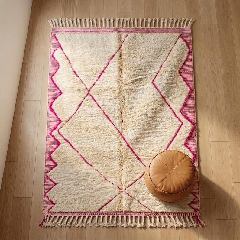 Custom traditional handwoven pure wool rug 2/3 m