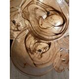 Contemporary Venied-Brown Disks Flush Mount