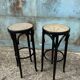 Tabourets haut de bat en rotin