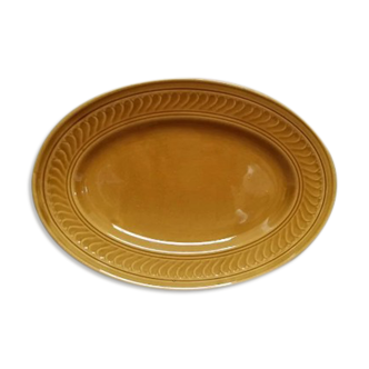 Serving dish in mustard gien earthenware