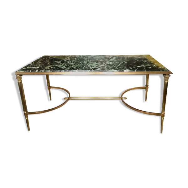 Table basse en bronze doré et marbre