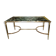 Gold bronze and marble coffee table, tapered feet decorated with Egyptian capitals