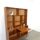 Deens hoge teak vakkenkast met bar vintage wandkast