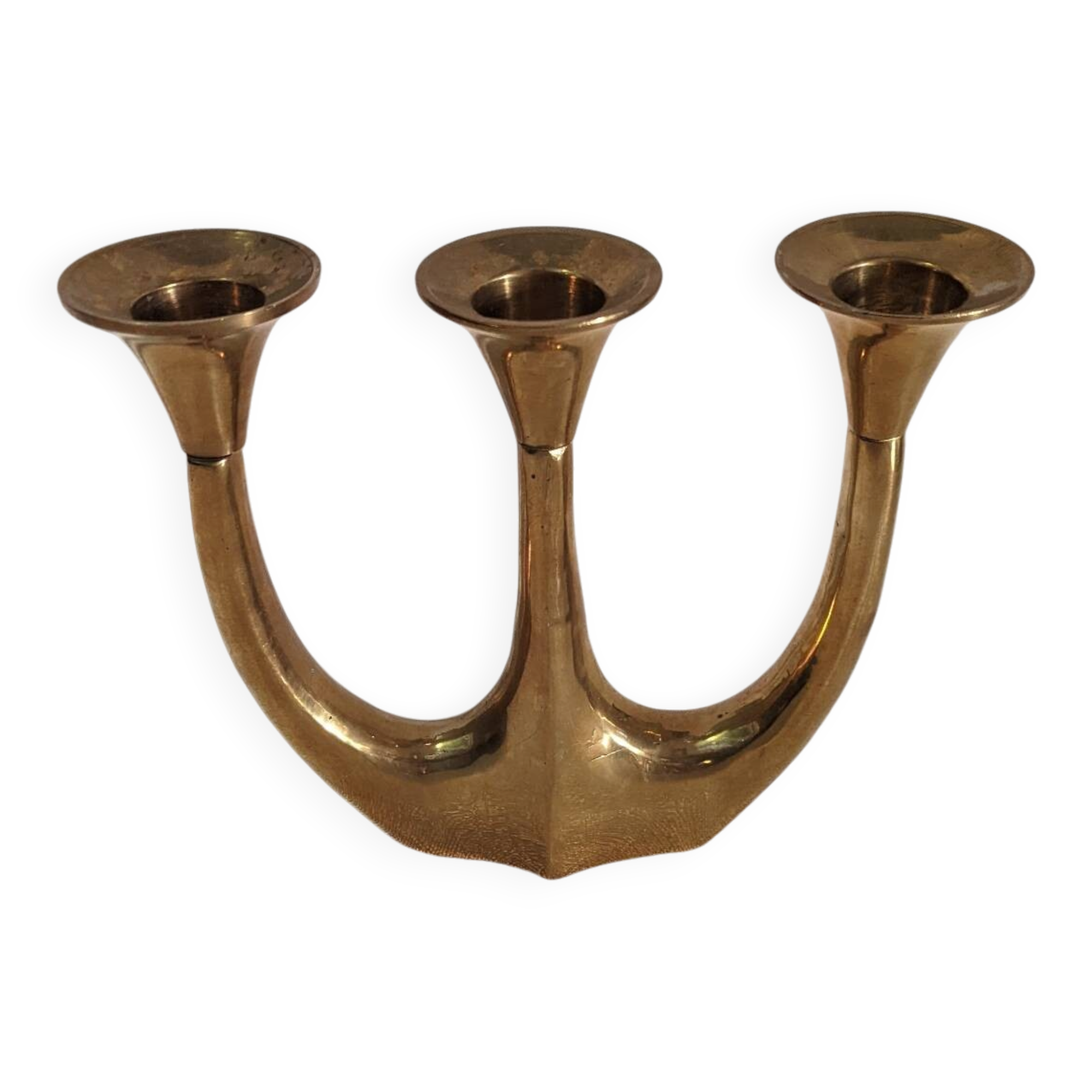 Three-branch brass candlestick Scandinavian country decoration