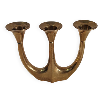 Three-branch brass candlestick Scandinavian country decoration