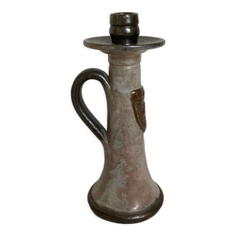 Bouffioulx style stoneware candle holder with a coat of arms