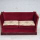 1970s, Danish "Spanish" sofa, furniture velour, ash wood legs.