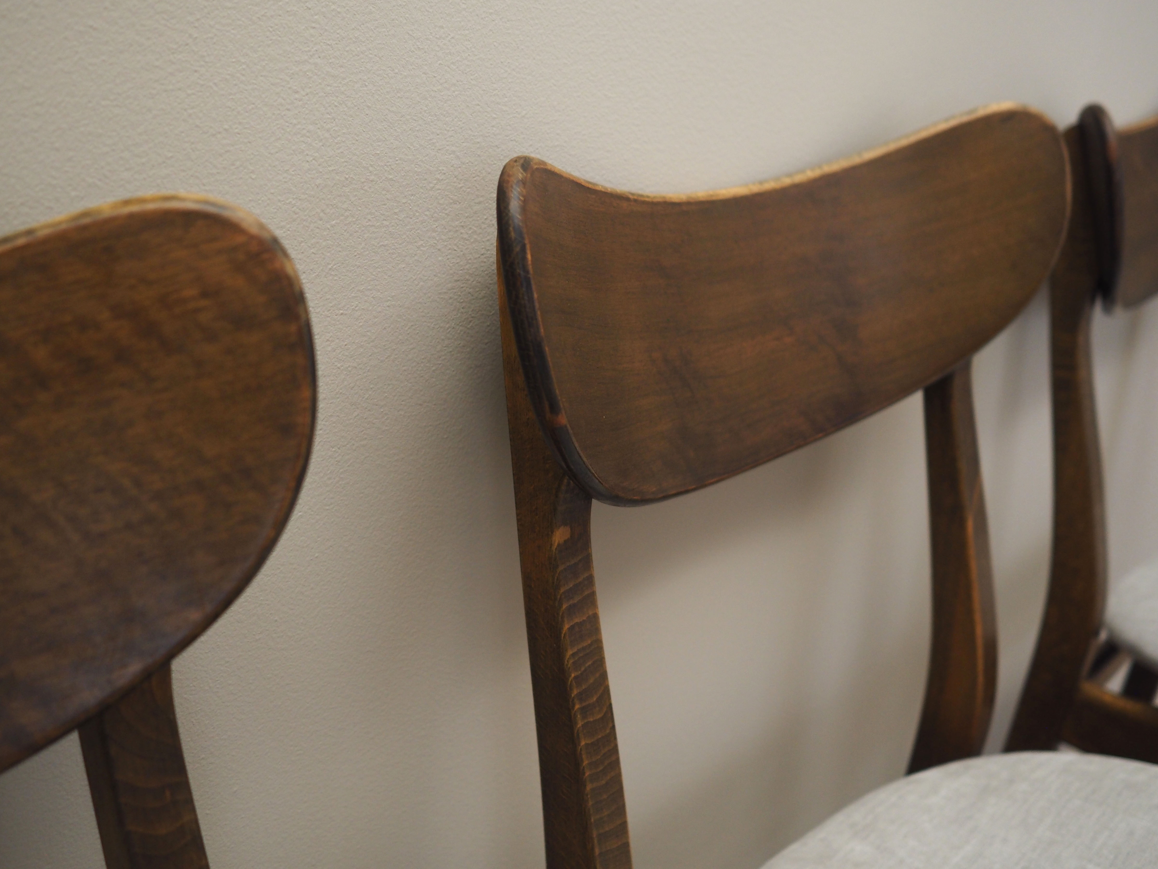 Set of six walnut chairs, Danish design, 60s, production: Denmark