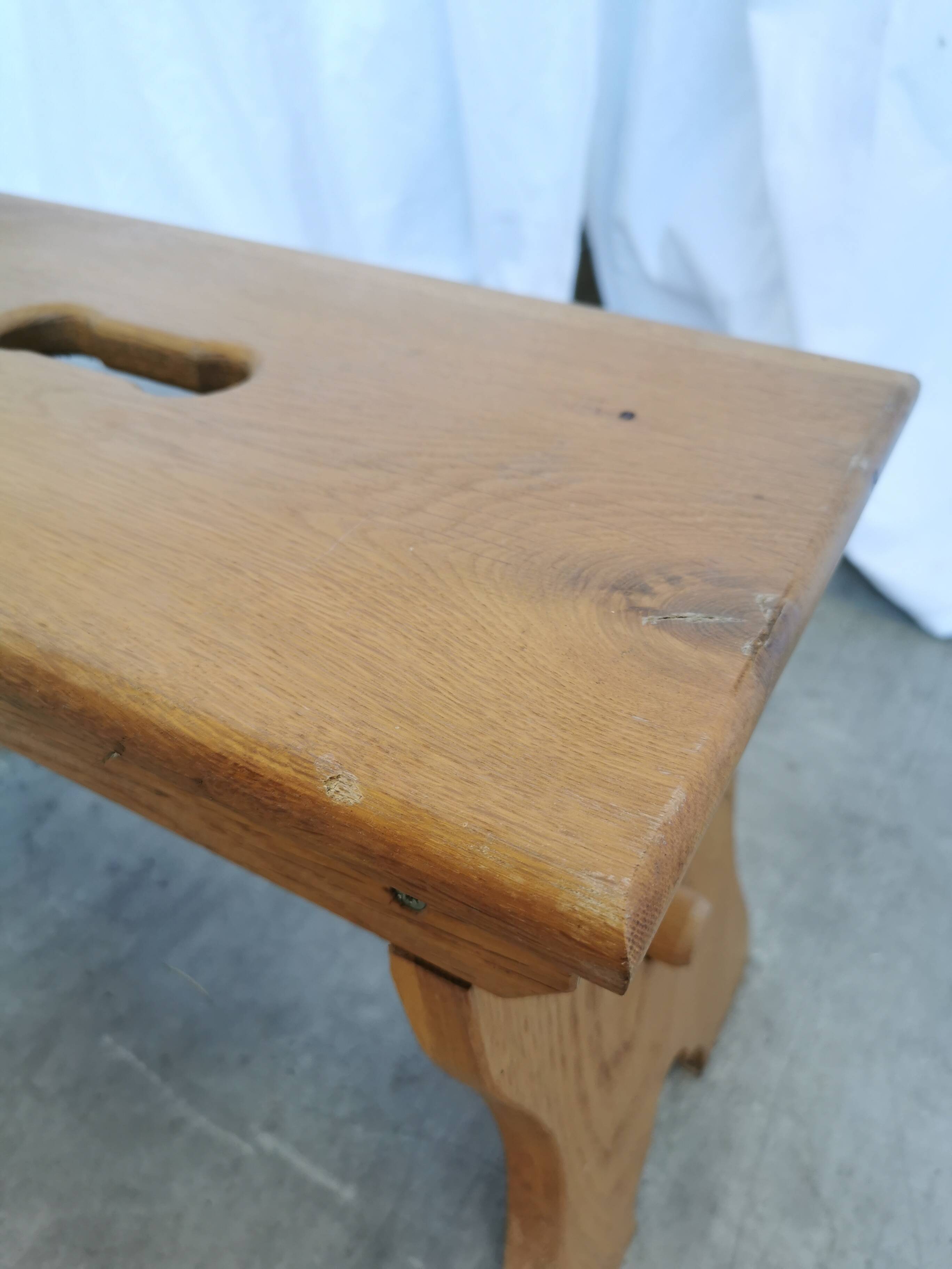 Vintage Wooden Footstool: Handcrafted Yugoslavian Pruchka, 1960s