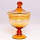 Set of four glasses and a sugar bowl Murano, Europe, 1960s
