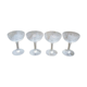4 Antique Glass Champagne Coupes with Ribbon Pattern