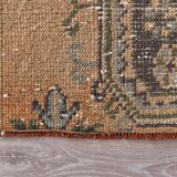 3x9 Mustard Light Blue Turkish Runner Rug 79x280Cm