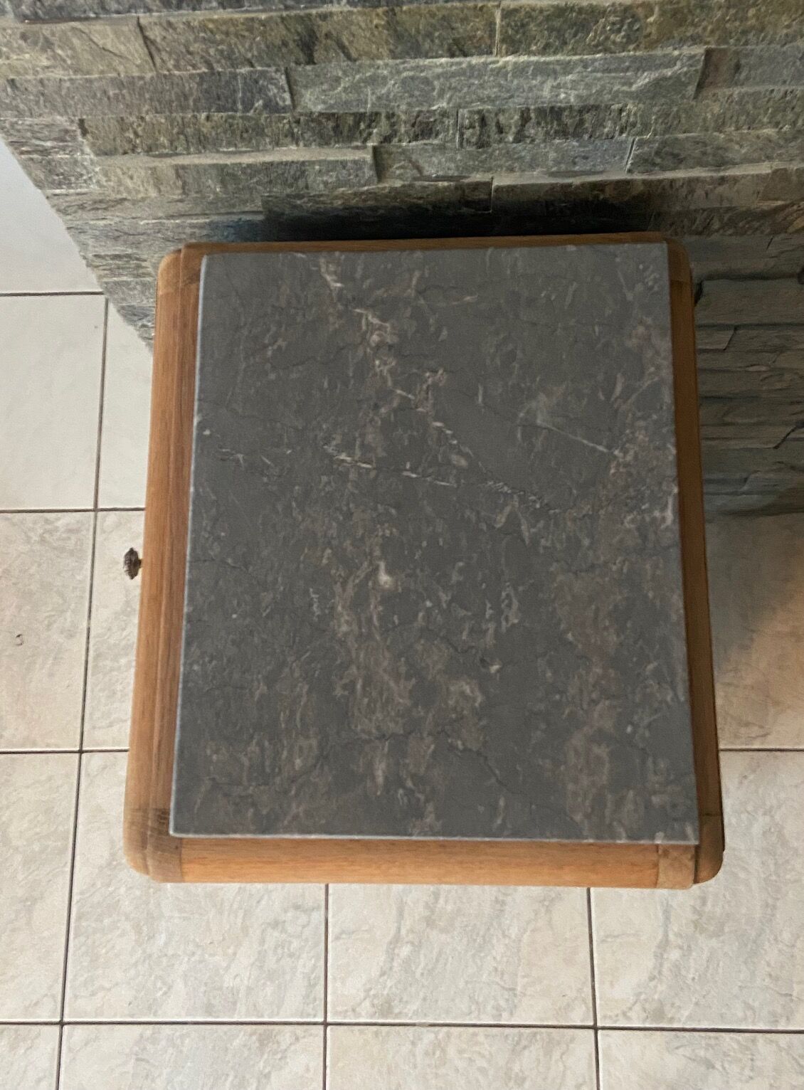 Art Deco bedside, grey marble