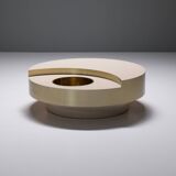 Rare rotating TRG coffee table with bar style Willy Rizzo