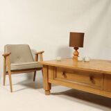 Table basse style vintage rustique bois clair japondi design moderne du milieu du siècle