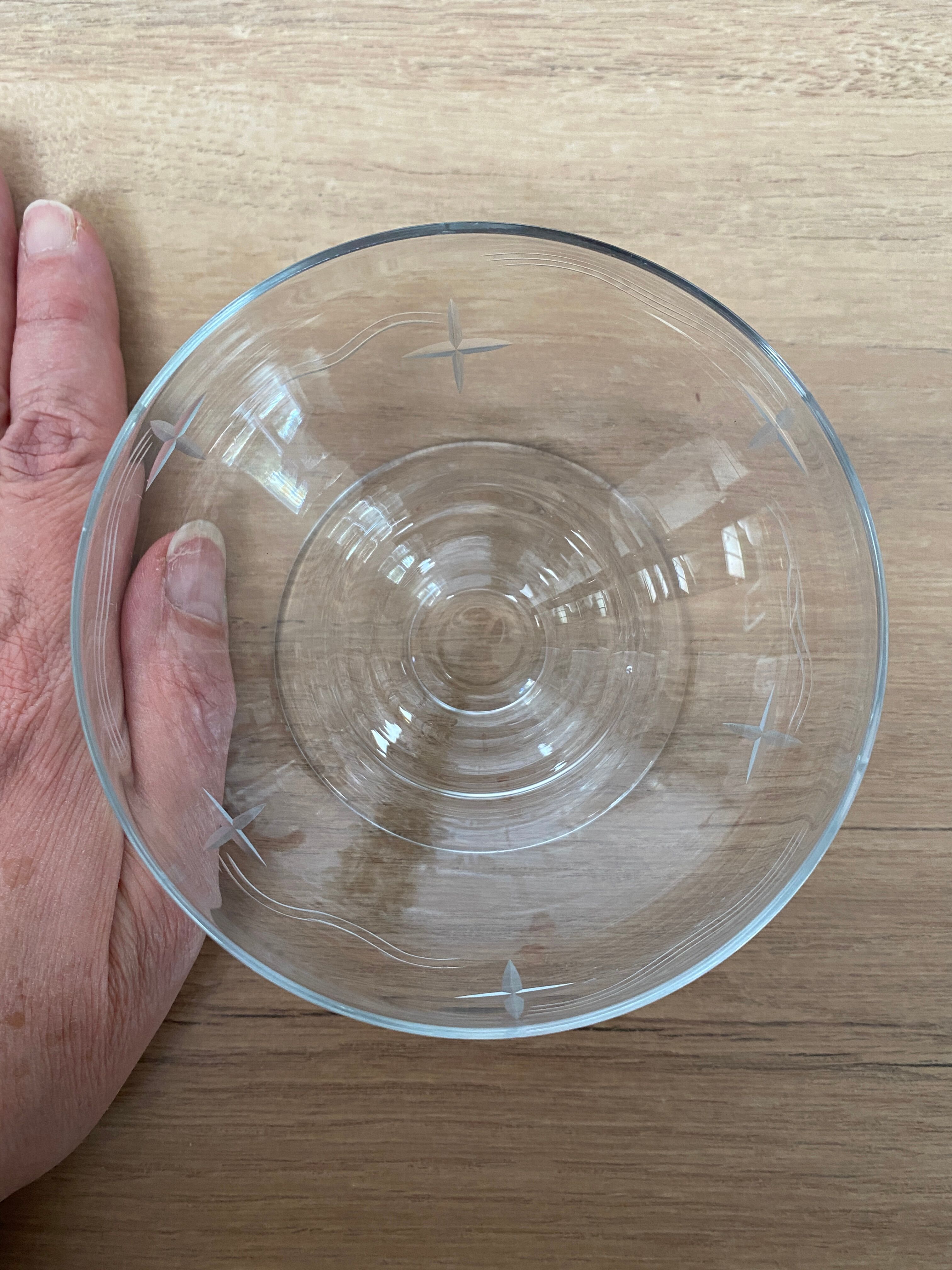 Set of 4 cut glass cups