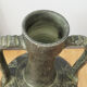Black vase of antique inspiration in the shape of an amphora, 50s or 60s, vintage