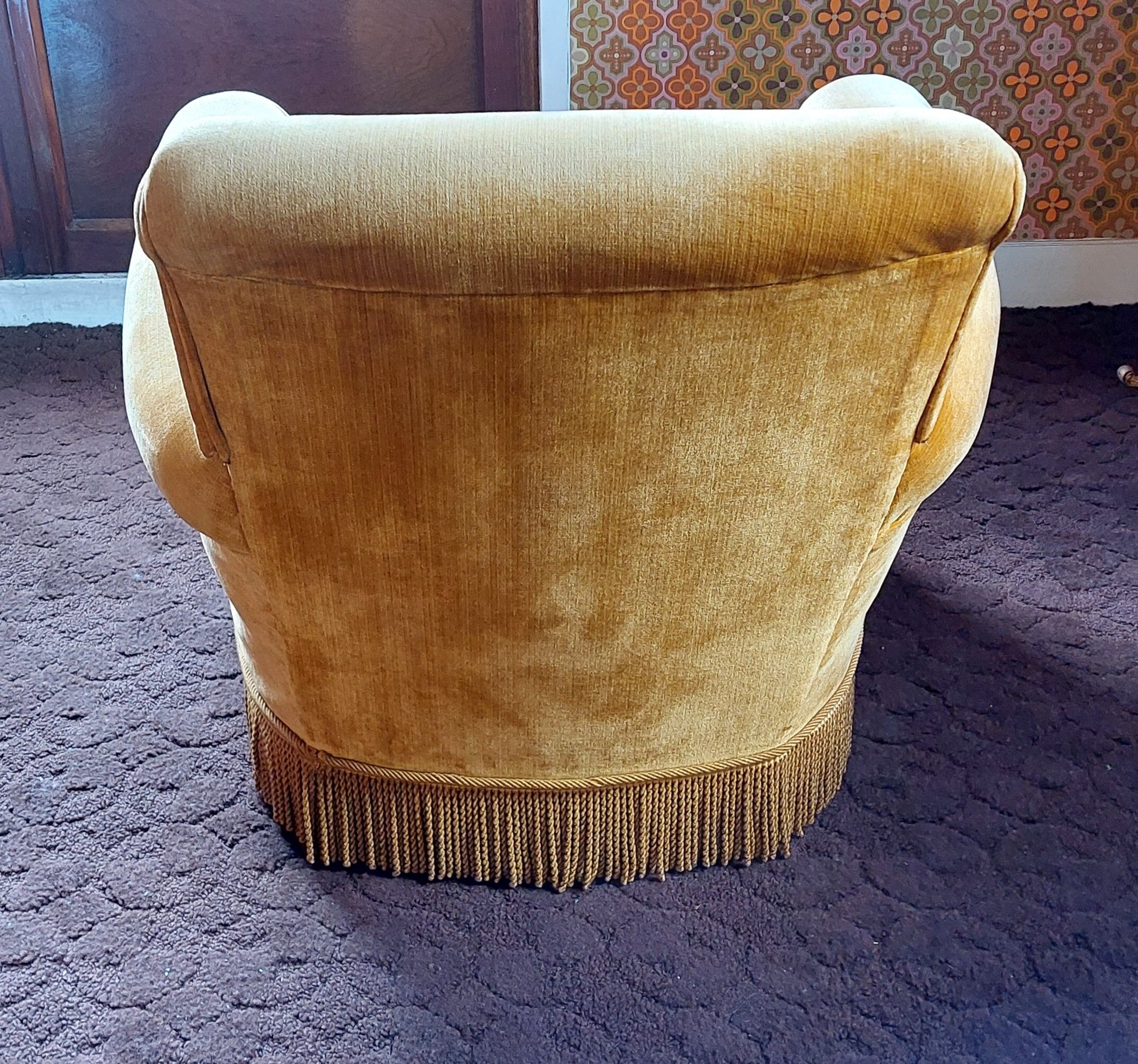 Velvet armchair 1940 vintage