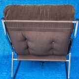 VELVET BROWN CHROME ARMCHAIR 1970 IKEA VINTAGE