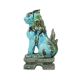Vintage Chinese Komainu Guardian Lion Foo Dog Blue 19cm